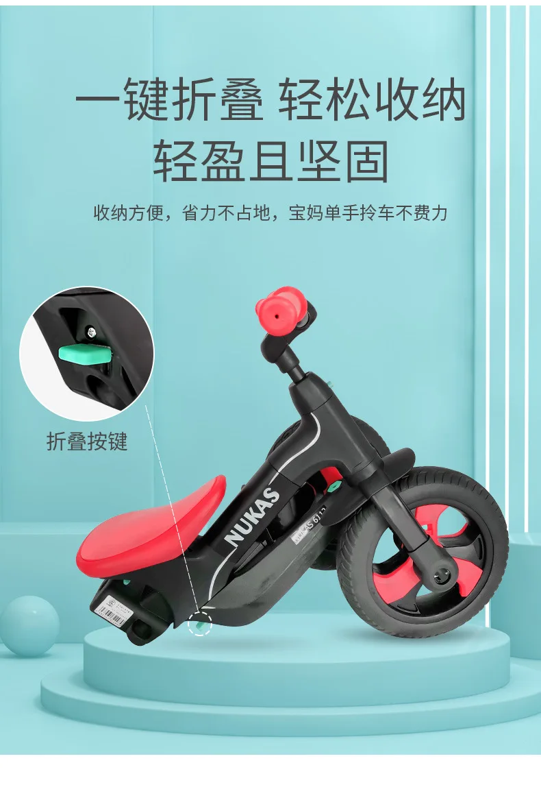 Luddy Childrens Tricycle Bicycle Five-In-One Hand Push Childrens Balance Scooter Without Pedal Sliding Scooter 23 Undefined