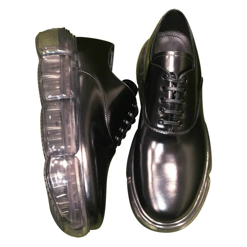

Muffin thick-soled leather air-cushioned shoes Spring new net red with of leisure sports shoes