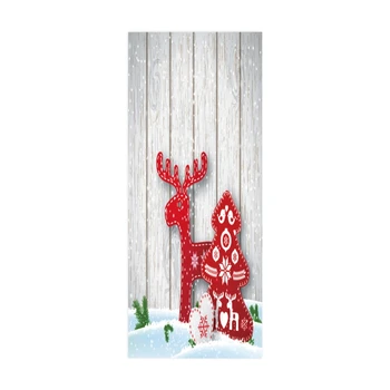 

2pcs/set Christmas Elk Decorative Wood Grain Refrigerator Door Sticker Decal