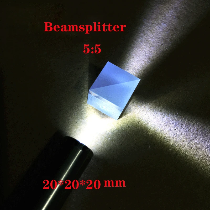 Beam splitting prism 5:5 Beamsplitter Ratio Transflective K9 Cube Prism Optical Glass Prism 20/30/40/50mm optical prisms photography prism