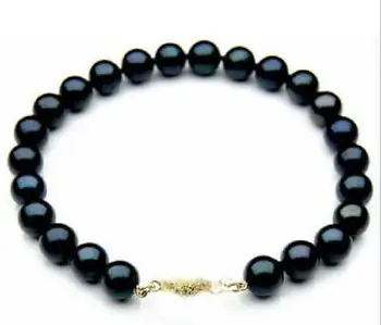 

NATURAL 8-9MM SOUTH SEA black PEARL BRACELET 7.5-8"