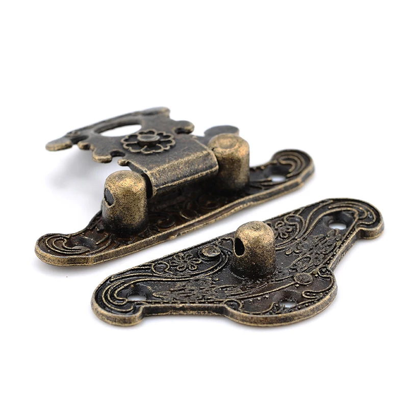 Antique Bronze Lock Jewelry Wooden Box Hasps Drawer Latches Suitcases Latch Buckle Clasp Zinc Alloy For Box Accessories