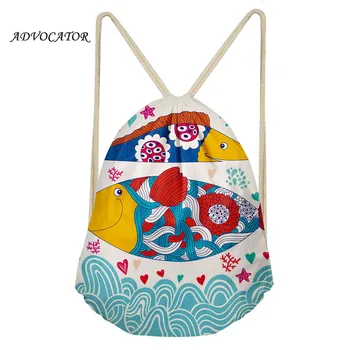 

New Fashion Women Beach Shoulders Backpack 3D Animals Printing Drawstring Backpack Cartoon Storage Package Mochila Feminina