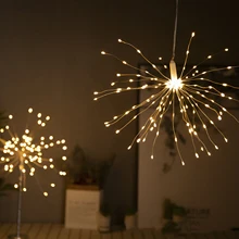 СВЕТОДИОДНАЯ Гирлянда Starburst, светильник s100-200 светодиодами, праздничный подвесной светильник, сделай сам, фейерверк, медная сказочная гирлянда, Рождественский уличный декор, мерцающий светильник