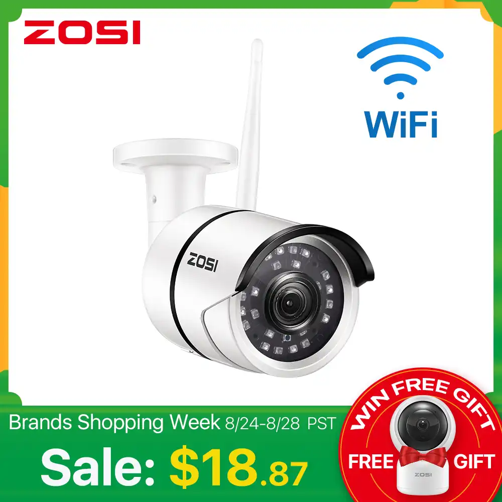 zosi 1080p wifi ip camera onvif 2.0 mp