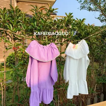 

2020 New Girls Ruffles Dress Fashion Cotton Spring Girls Dresses 3-8 Years PO99