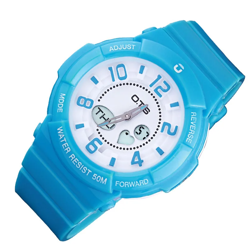 

OTS Electronic Watch Women's South Korea Trend Cool Korean-style Girl'S Table Jelly High School Students Watch GIRL'S Watrproof