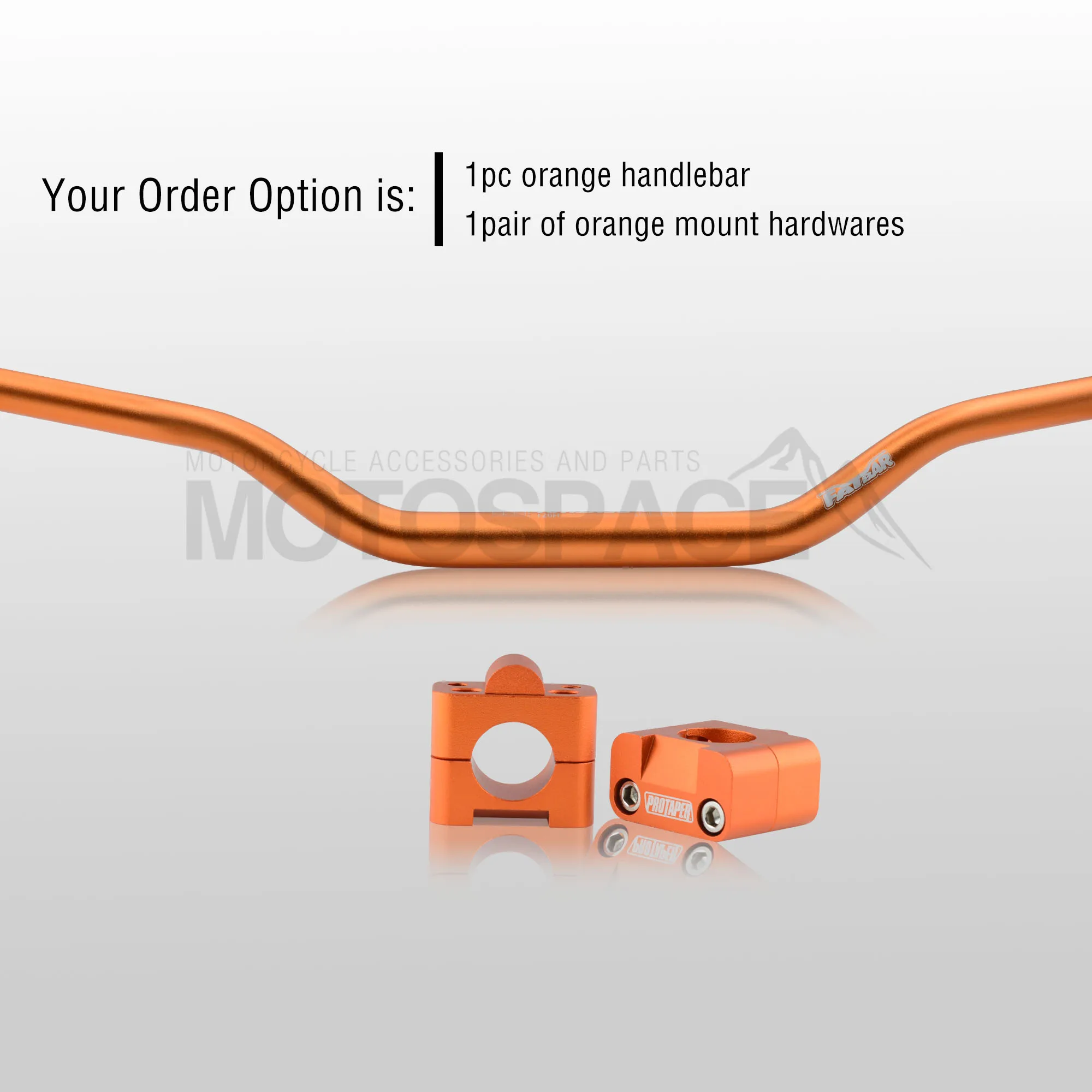 Orange Combo2 Handlebar For Pro Taper Pack Bar 1-1/8" Renthal Fatbar Pads Grips Pit Pro Racing Dirt Pit Bike Motorcycle With CNC Adapter - Color: Orange Combo2