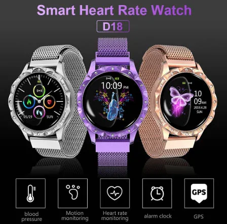 Новинка D18 Smart WatchIP67 водонепроницаемый мониторинг сердечного ритма кровяного давления отслеживание сна женский физиологический браслет-напоминатель