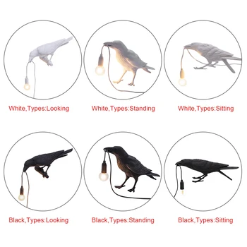 

E12 Restaurant Bar Indoor Nordic Style Resin Home Decor Post-modern Corridor Aisle Romantic Lucky Bird For Bedroom LED Wall Lamp