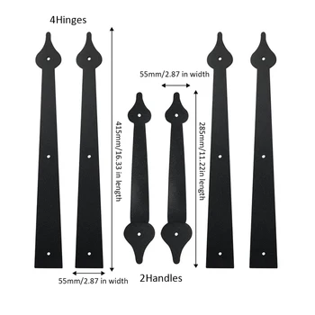 

Hot Color Black Decorative Garage Door Hinges Handles Hardware Kit