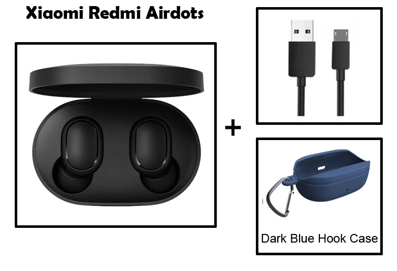 Быстрая Xiaomi Redmi Airdots TWS Беспроводные Bluetooth 5,0 наушники стерео бас с микрофоном Handsfree AI управление - Цвет: Add Cable HDB