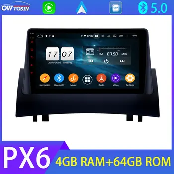 

9'' PX6 Car Multimedia Player 4G+64G For Renault Megane 2 II 2003-2009 GPS Navi Bluetooth 5.0 Tethering DSP Android Auto Stereo