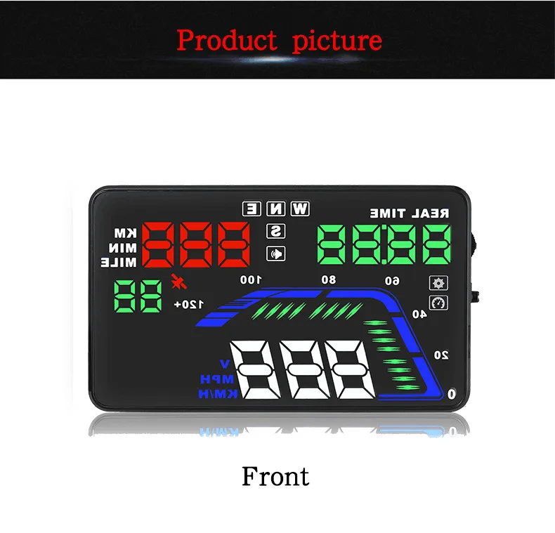 Дисплей HUD Дисплей автомобиля Q7 gps через прикуриватель HUD для автомобиля проектор Цифровой измеритель скорости автомобиля сигнализация безопасности