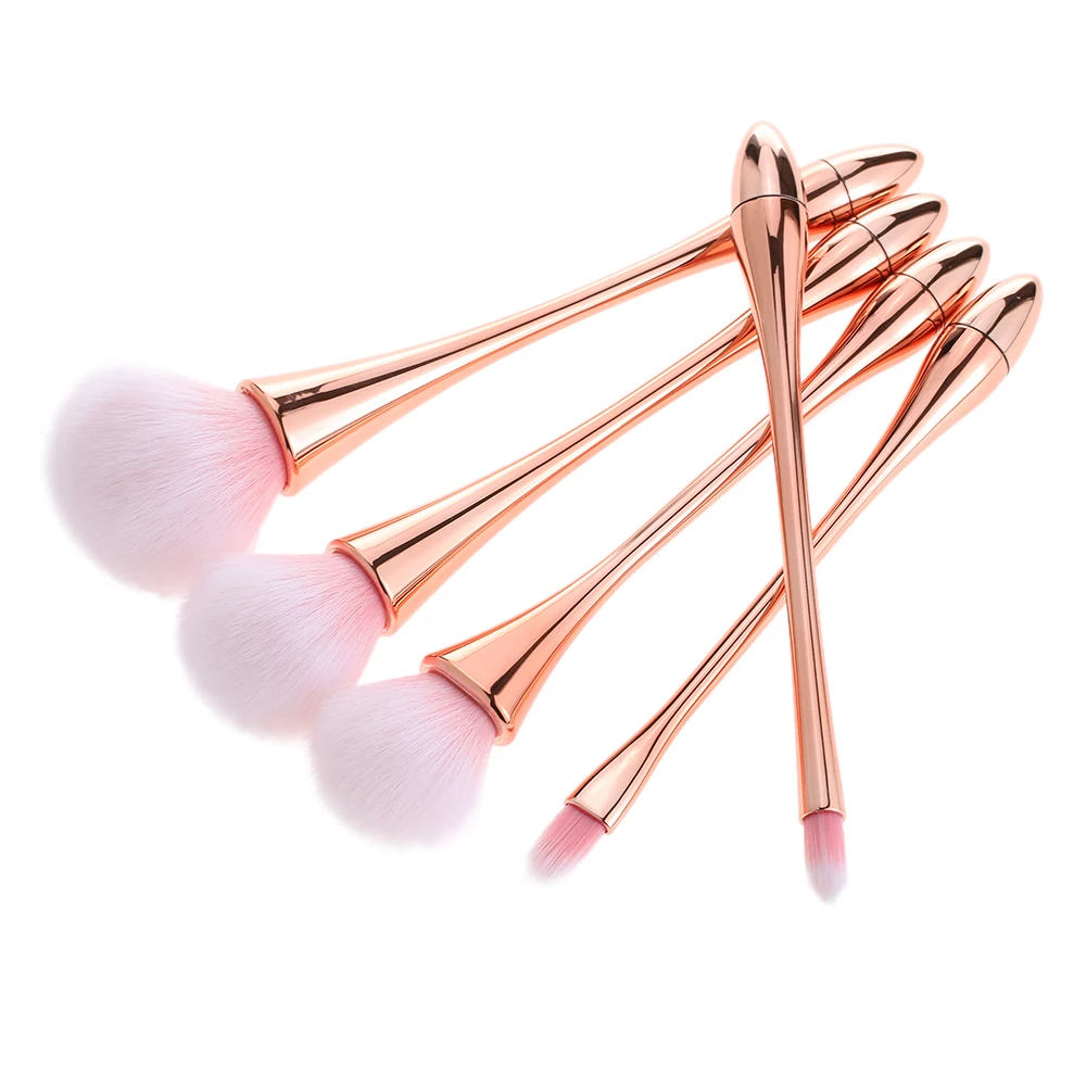 

5Pcs/set Makeup Brush Professional Fiber Hair Concealer Foundation Eyeshadow Blush Brush Beauty Cosmetic Brush Kit Make Up Tool