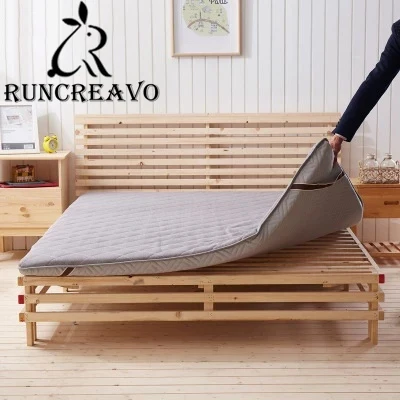 Breathable Massage Thicken Mattress Summer Double Single Dormitory Bamboo Fiber Topper Bed Folded Tatami | Мебель