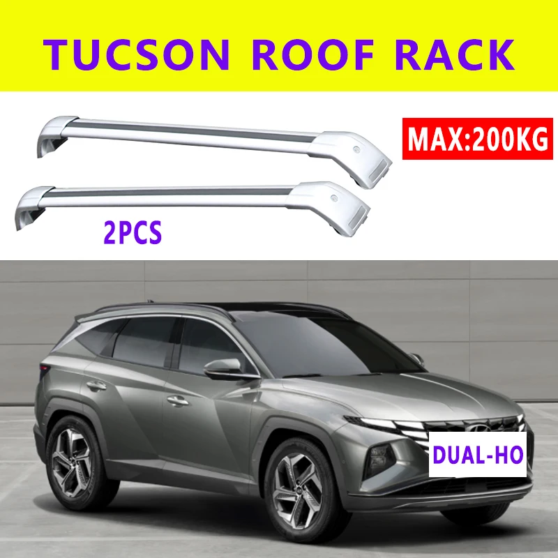 

DUAL-HO 2Pcs Roof Bars for Hyundai Tucson SUV 2015-2023 Aluminum Alloy Side Bars Cross Rails Roof Rack Luggage