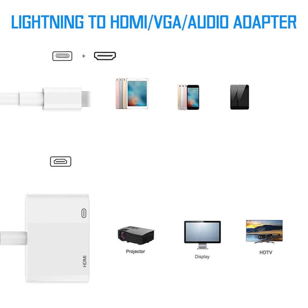 Lightning/HDMI Кабель-адаптер цифровой AV tv для iPhone 6 7 8 Plus X XS XR Ipad