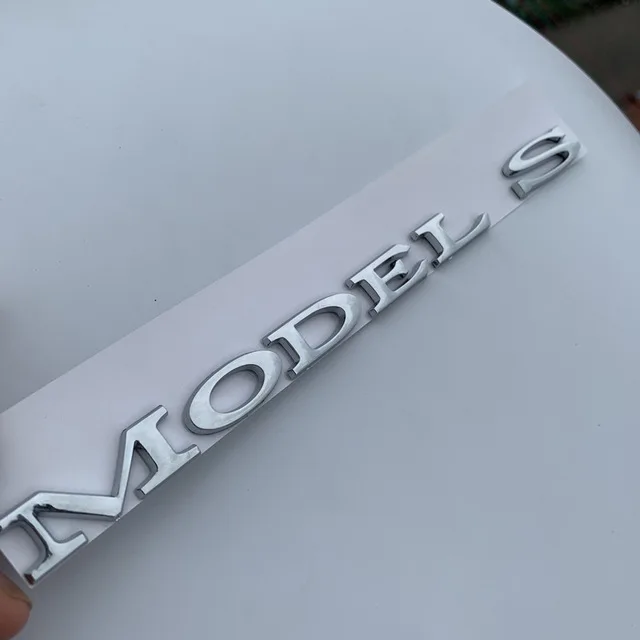 Модель 3 5 S модель X буквы Эмблема для Tesla автомобильный Стайлинг переоборудование высокая производительность багажника логотип наклейка хром черный красный - Цвет: chrome MODEL S