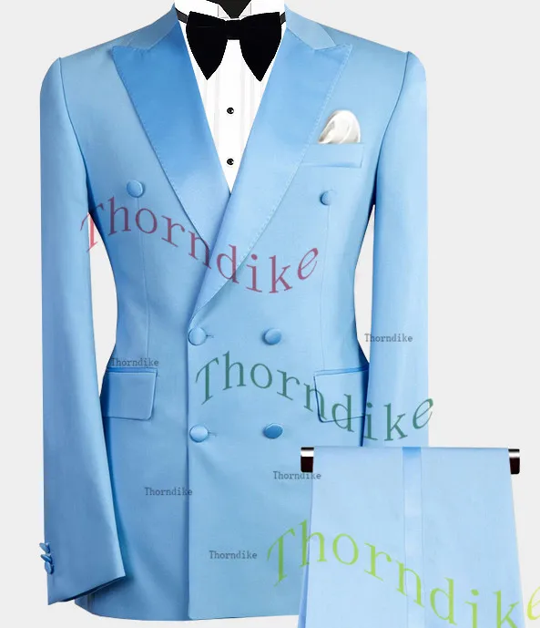 Thorndike 2022 New Fashion Navy Blue Suits for Men Custom Made Slim Groom Custom 3 Piece Wedding Mens Suit (Jacket+Pants+Vest) 3