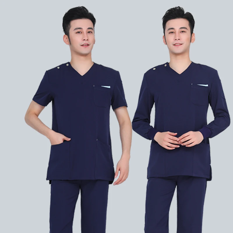 Male and female nurses long and short sleeved elastic operating clothes oral hospital cosmetic plastic surgeon work clothes