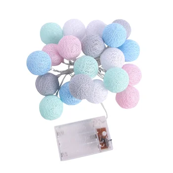 

1pc Cotton Ball String Lights Decorative Battery Operated 20 LED Fairy Lights String Lights for Party Christmas Wedding