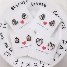 EUPNHY 1 пара классические серьги-гвоздики с белкой Новое поступление Мода Мультфильм гипоаллергенно серьги-гвоздики