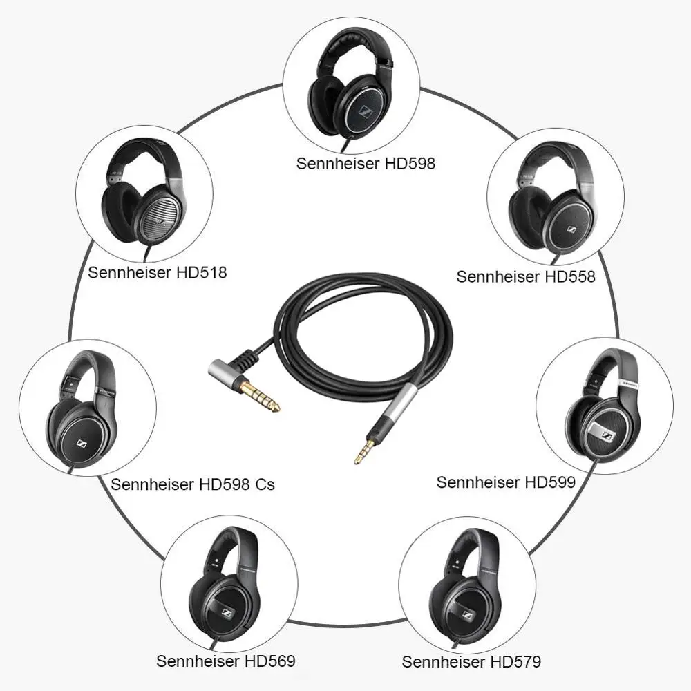 4 4mm 2 5mm Balanced Male HiFi Audio Cable Extension Cord For Sennheiser Momentum 2 0 HD1 Over On Ear Headphones