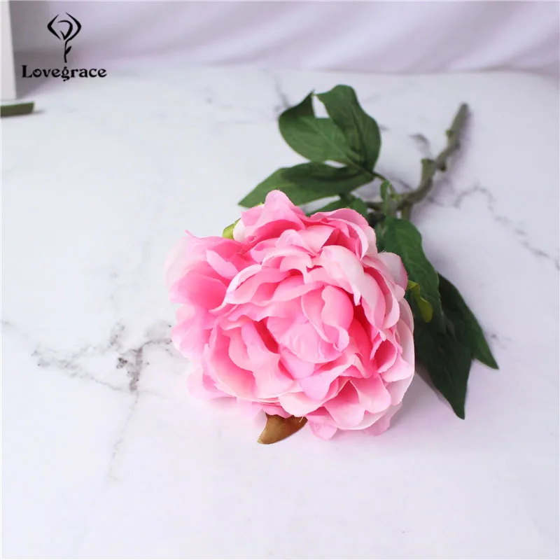 Lovegrace букет невесты искусственный шёлковый Пион цветок DIY украшения дома вечерние стол центр декоративный цветок композиция