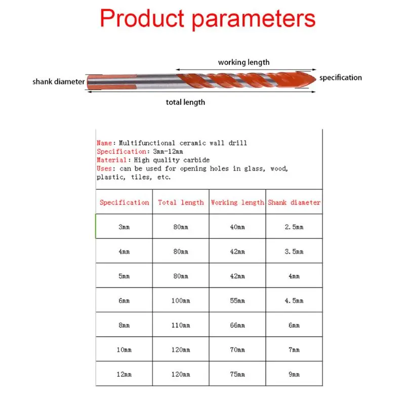 5Pcs/7Pcs Triangle Handle Alloy Multifunctional Drill Bits 3-12mm Blade Diameter for Electric Drill Accessories 5Pcs/7Pcs Triangle Handle Alloy Multifunctional Drill Bits 3-12mm Blade Diameter for Electric Drill Accessories