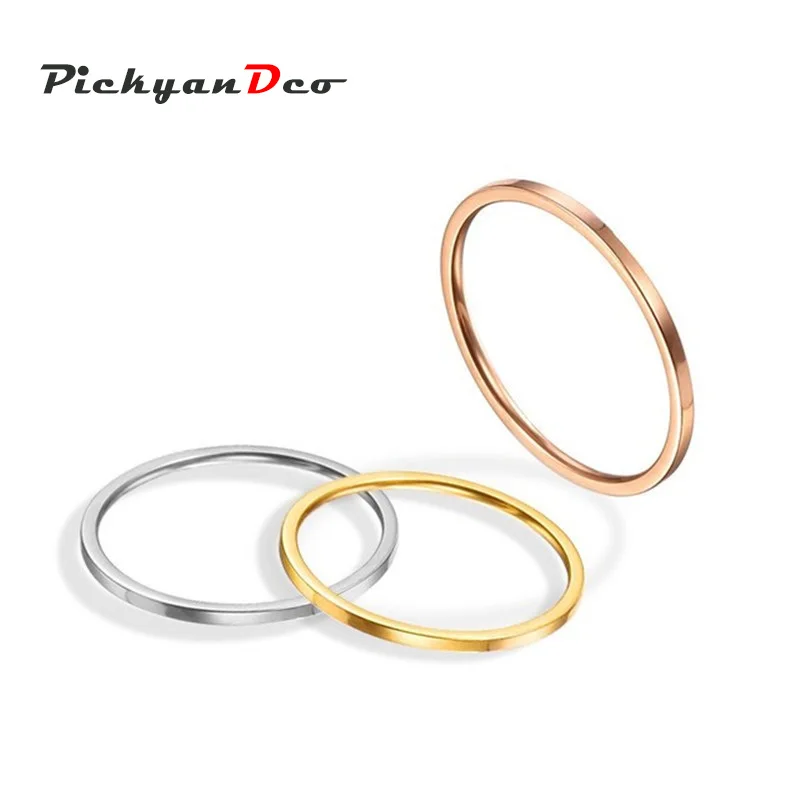 PickyanDco Women Men Small Titanium Ring Smooth Simple Rose Gold Lovers Jewelry Gift Girl R0001 | Украшения и аксессуары