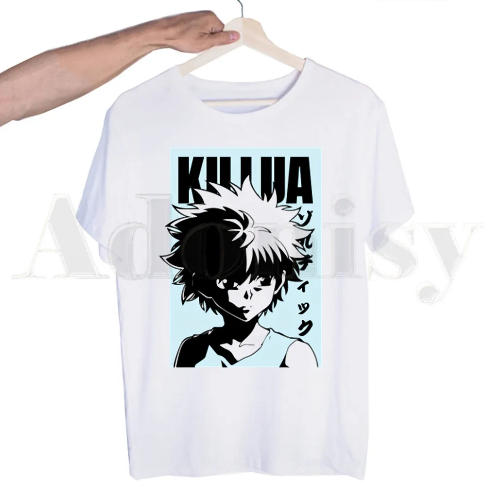 

Hunter X Hunter Killua Zoldyck Devil Eye Anime Short sleeves T-shirt Men Print T shirt Men Tops Tees Men's T-shirt