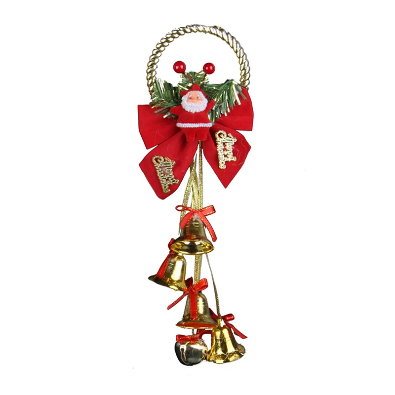 A New Year Christmas Tree Ornaments Christmas Bells Santa Claus Jingle Bells Snowman Elk Metal Hanging Christmas Party Decoration - Цвет: A