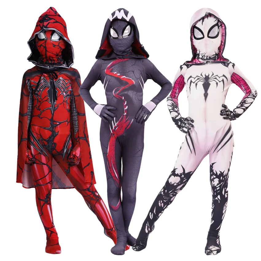 Impressão 3d aranha gwen stacy elastano lycra zentai traje para halloween cosplay feminino aranha terno para crianças trajes
