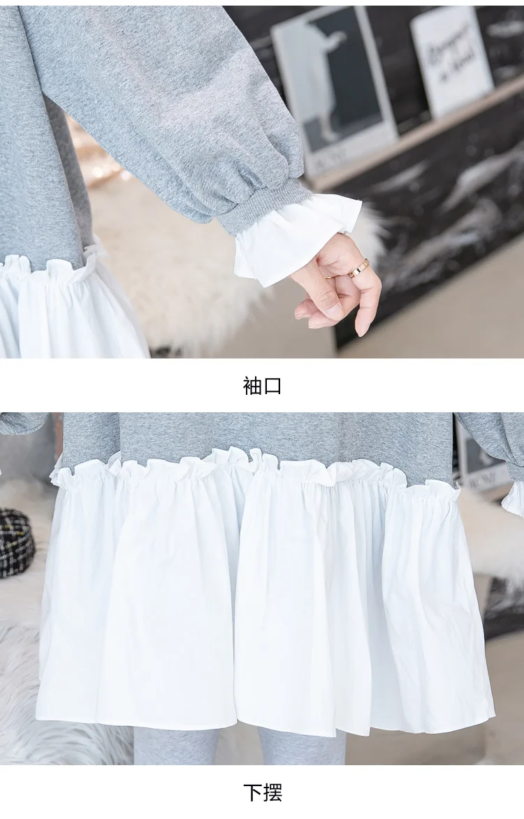 HAYBLST Брендовое женское платье Новинка Весна плюс размер 2XL элегантное Kawaii Vestidos свободное с длинным рукавом корейский Стиль Лоскутная Одежда
