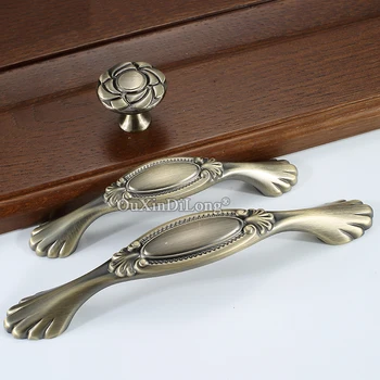 

Stunning 2PCS European Antique Solid Furniture Handles Cupboard Wardrobe Drawer Kitchen Cabinet Pulls Handles and Knobs