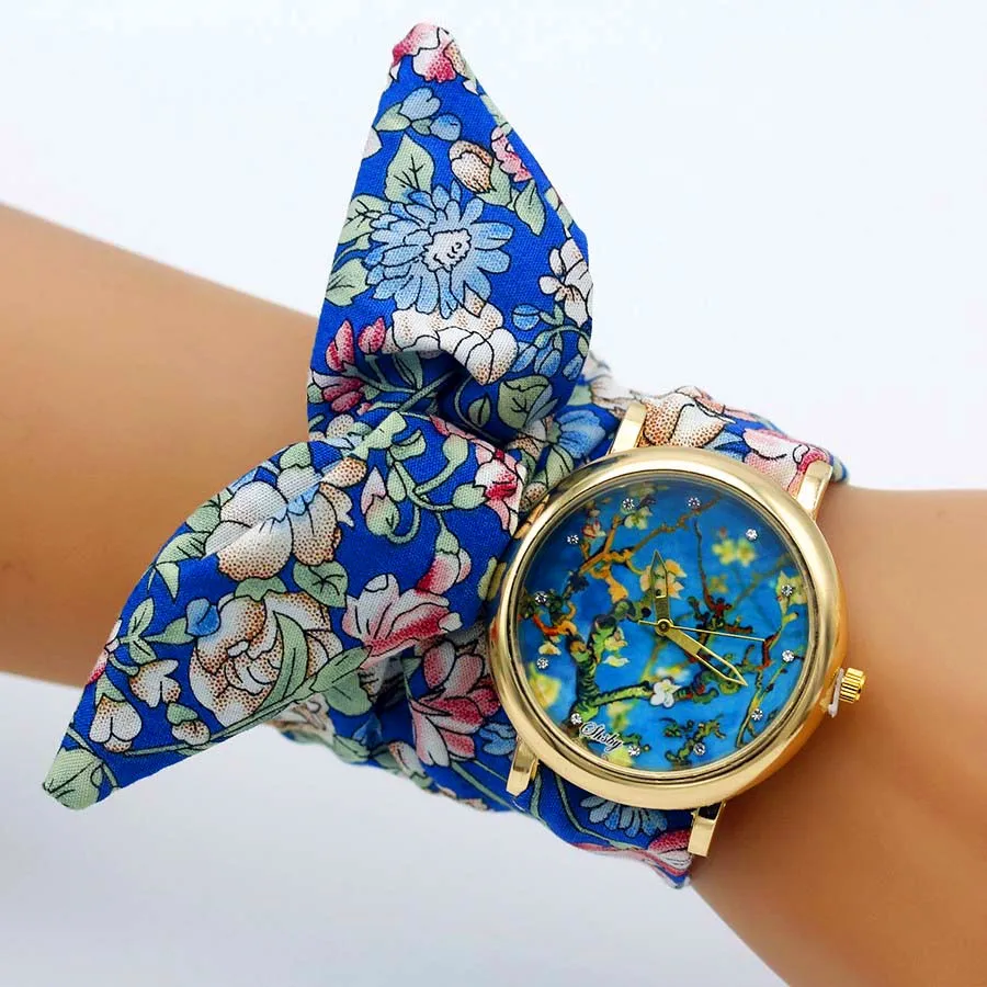 Ladies Butterfly Cloth Wristwatch women watches Women Dress Watch Fabric Watch Sweet Girls Bracelet