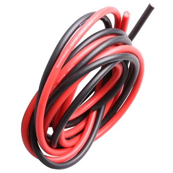 

New 1 packet 2 pieces 12 gauge 1 meter silicone cable fine beach 12 AWG, black and red