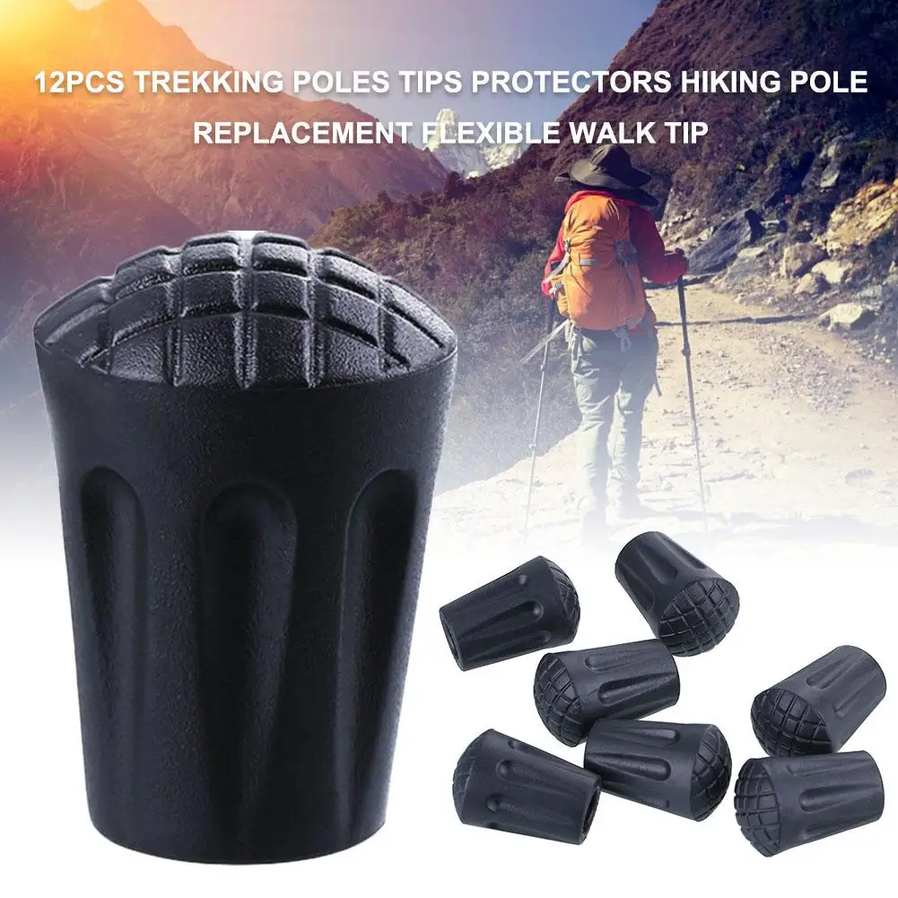 12PCS Sport Trekking Poles Tips Protectors Hiking Pole Replacement
