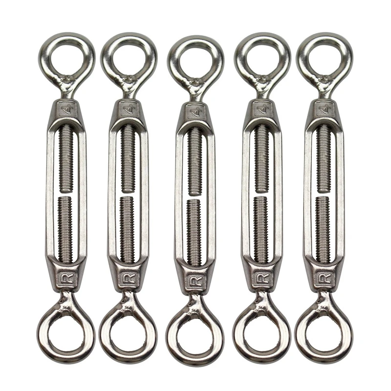 

EASY-M4 Stainless Steel 304 Eye & Eye Turnbuckle Wire Rope Tension (5Pcs)
