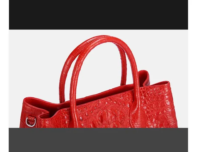 Dissona Women's Shoulder Bag Crocodile Pattern Handbag Single With Handle  Genuine Leather Bag Single Side - Shoulder Bags - AliExpress