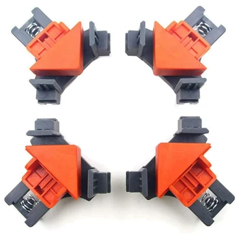 

4Pcs Clamp 90 Degree Carpentry Woodworking Fixing Clip Multifunctional Adjustable for Drilling and Furniture Maintenance