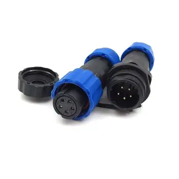 

2set Female Plug + Docking Male Socket SP13 5 Pin Outdoor LED industrial Device IP68 waterproof Plastic Connector