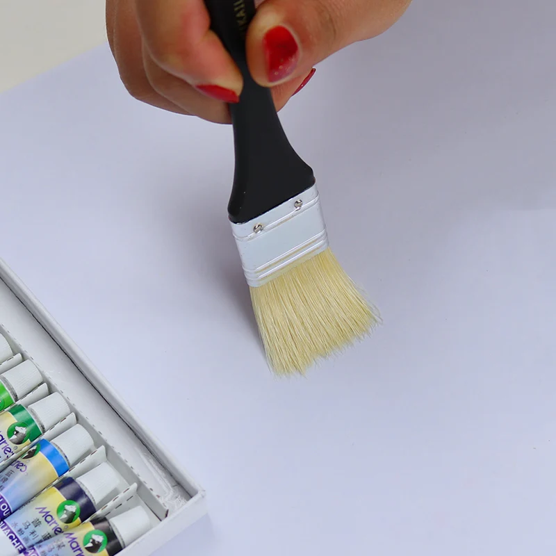 MIKAILAN Watercolor/Oil Painting Gouache Paint Brush Pig Bristle Hair Different Size Drawing Brushes Art School Office Supply 4