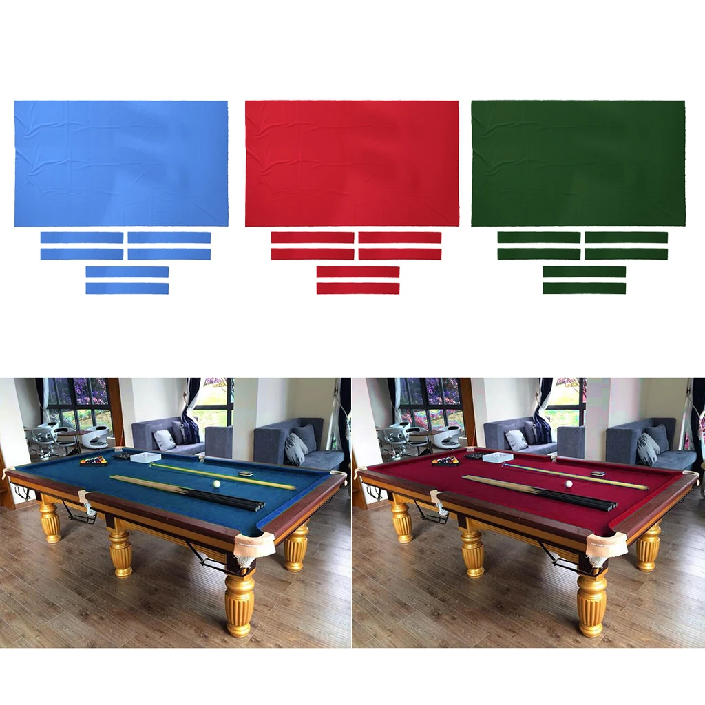 

3 Pieces Wool Billiard Pool Table Cloth 9ft Pool Table Felt Accessories 9ft