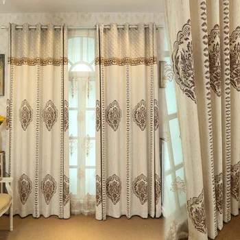 

High-end Imitation Cashmere Curtains for Living Room Bedroom European Style Chenille Jacquard Curtains Villa High-end Curtains