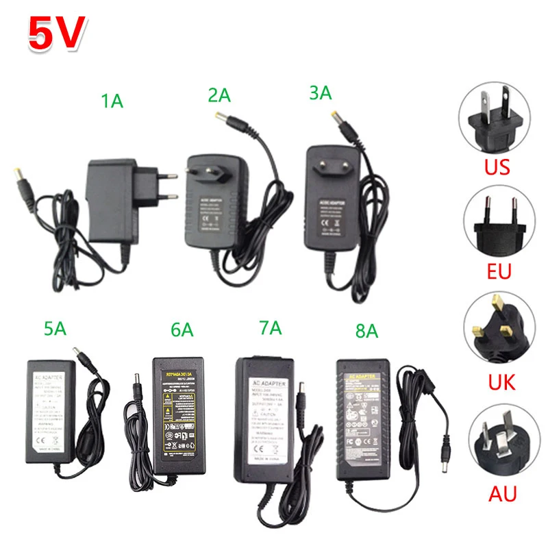 Блок питания DC 5V 12V 24 V 1A 2A 3A 5A 6A 8A адаптер питания DC 5 12 24 V вольт адаптер питания освещение Светодиодная полоска лампа