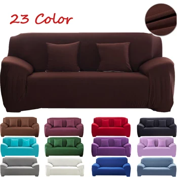 

Elastic Solid Color Sofa Cover For U Shape Sofa Cover L Shaped Stretch 1 2 3 4 Seater Chair Sofa Cover Pillow Case