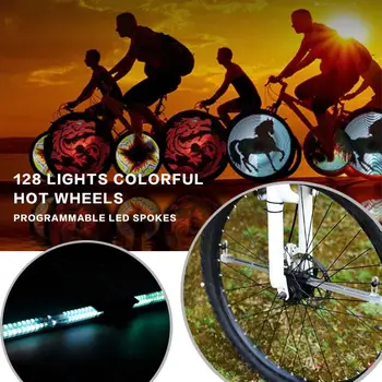 

Bike Tyre Light Programmable LED Lamps Waterproof 128led Lighting Replacement Wheel Motorcycle Night Cycling DIY Wheel Light