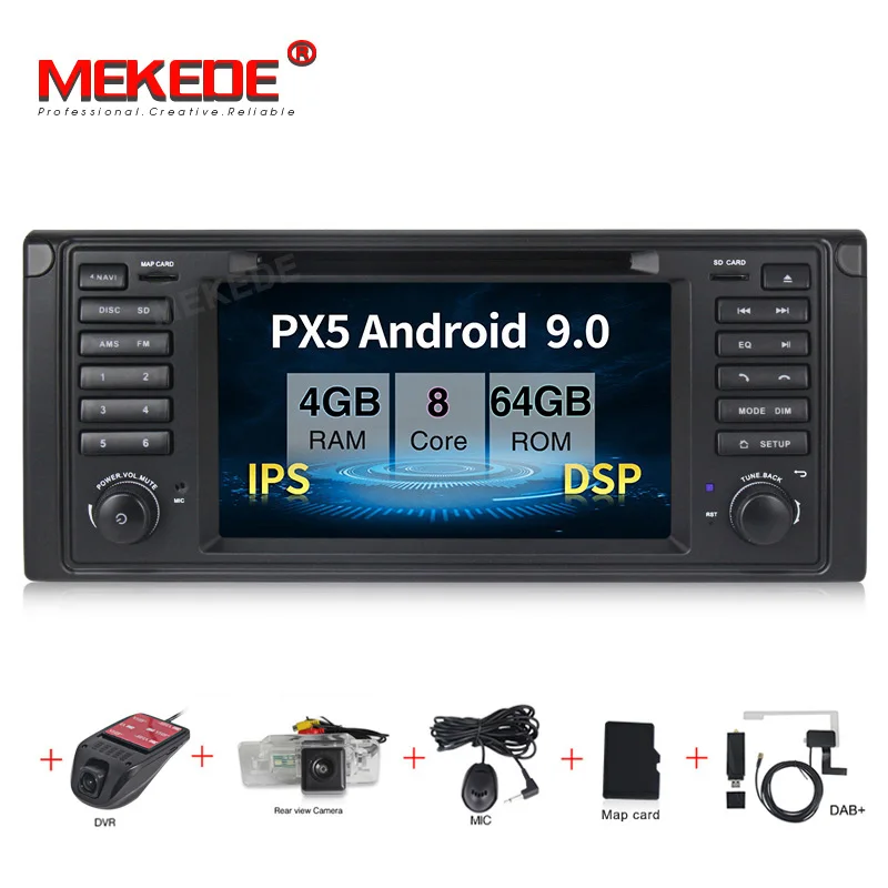 MEKEDE IPS DSP Android 9 0 4 + 64G Автомобильный dvd-плеер для BMW X5 E53 E39 GPS стерео аудио навигация